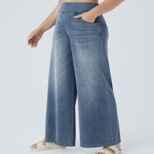 HALARA Denim Flare Jeans in Light Blue